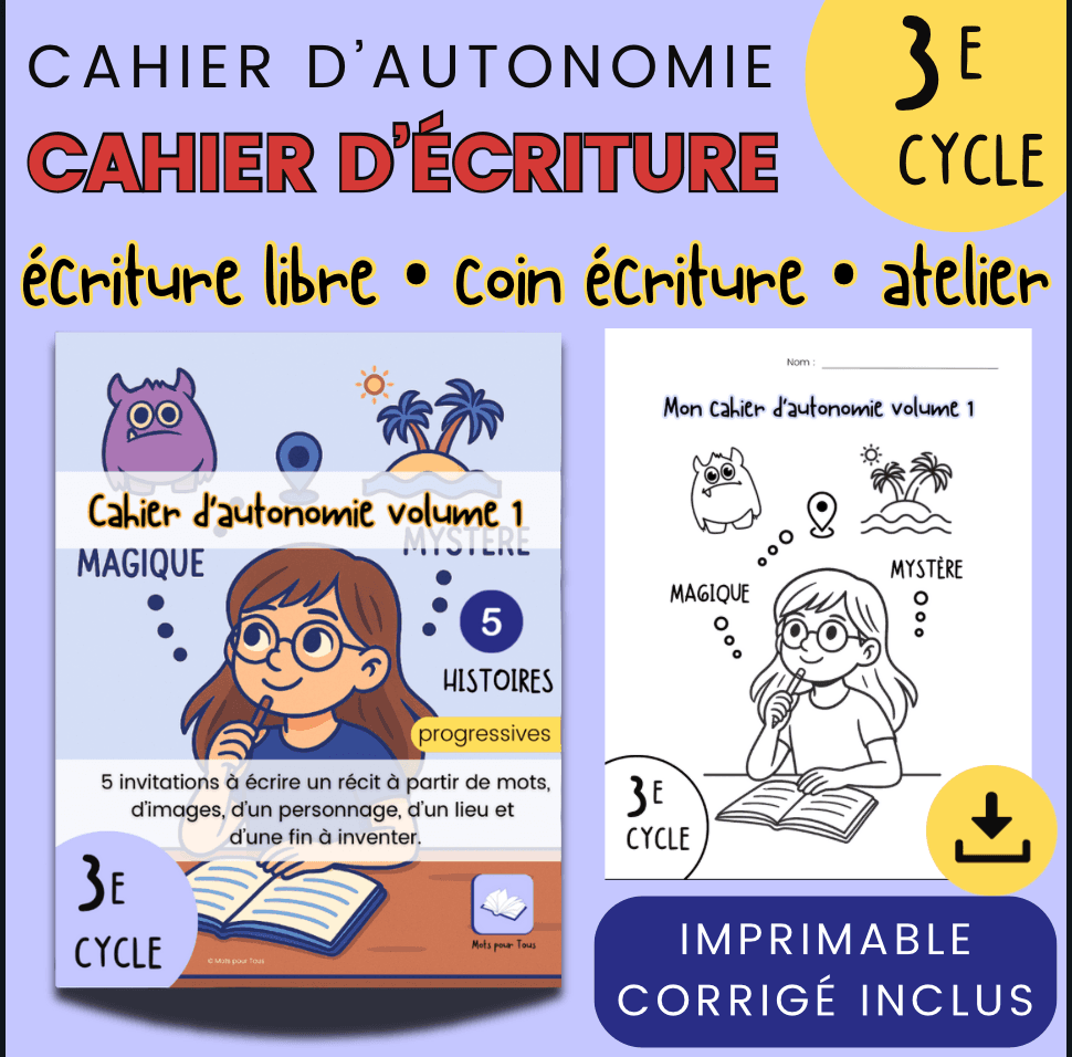 Cahier d'écriture autonome
