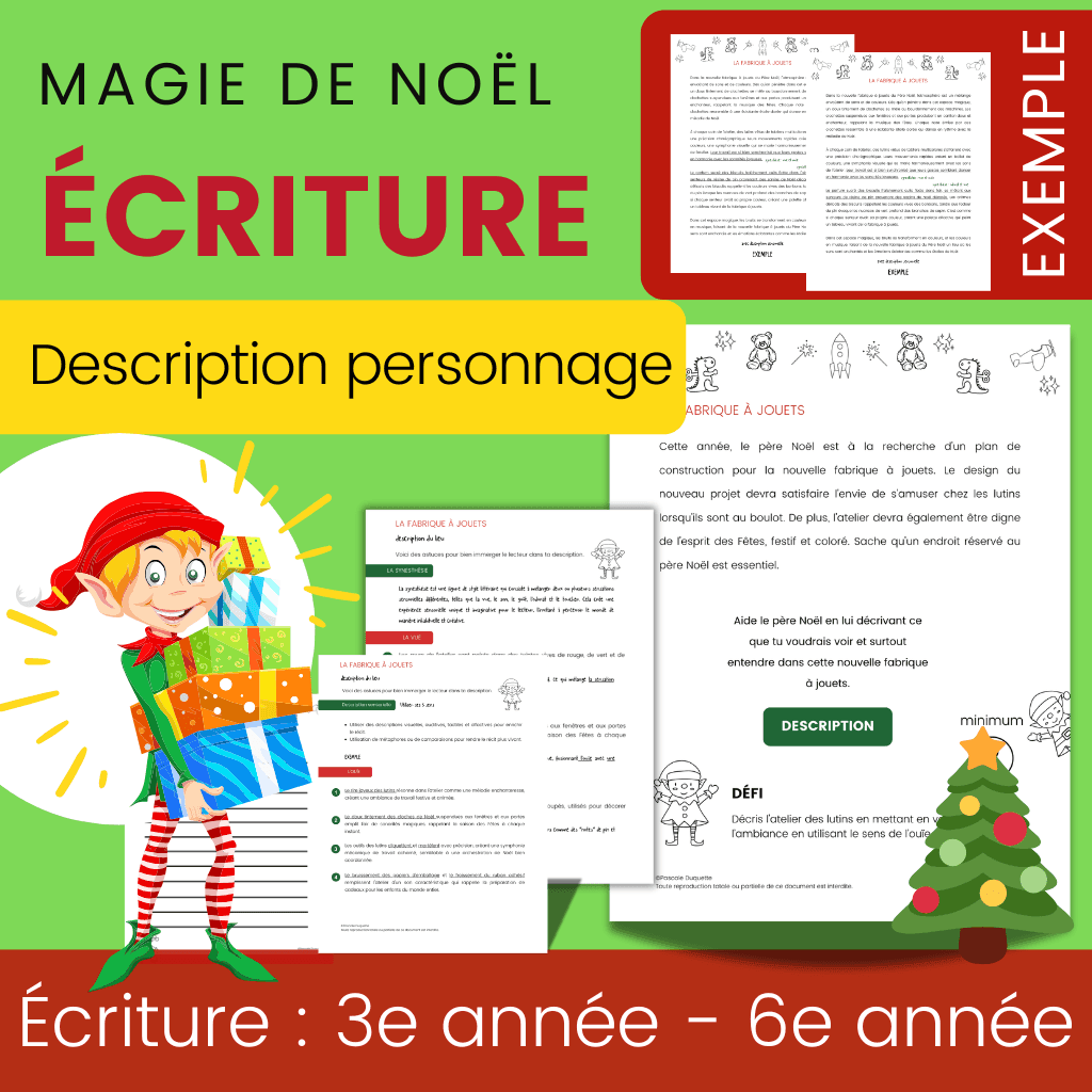 Écriture Noël  2e cycle - Décrire personnage