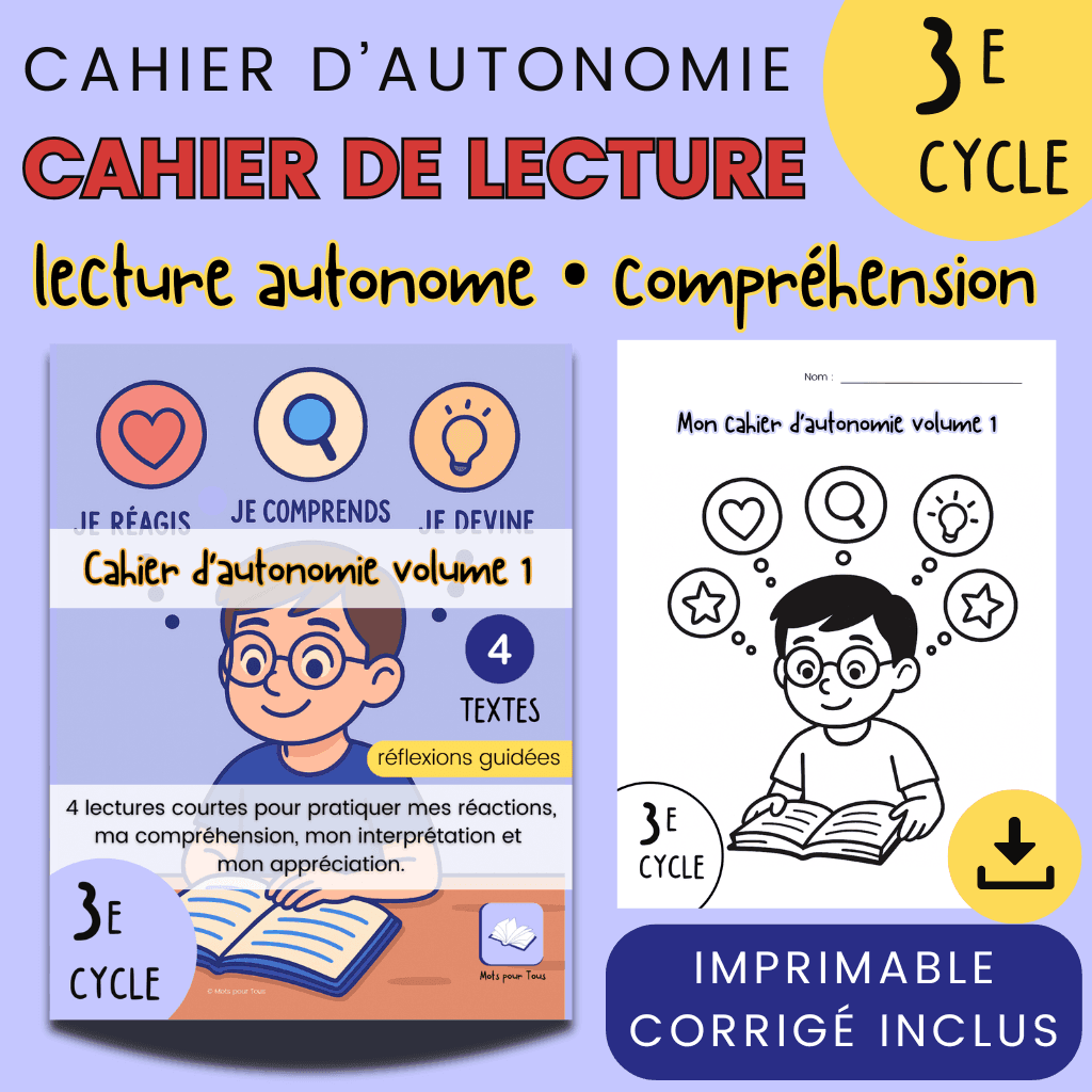 Cahier de lecture autonome
