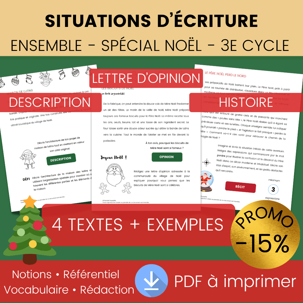Ensemble Écriture Noël 3e cycle - rédaction