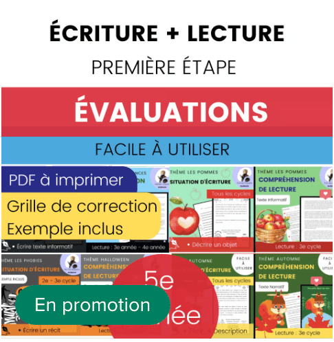 Évaluations 5e année lecture écriture 1re étape