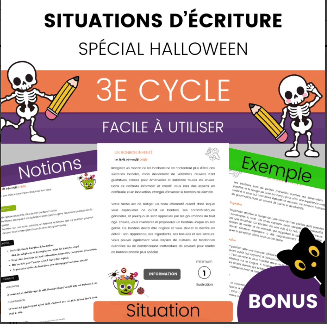 Ensemble Écriture Halloween – 3e cycle